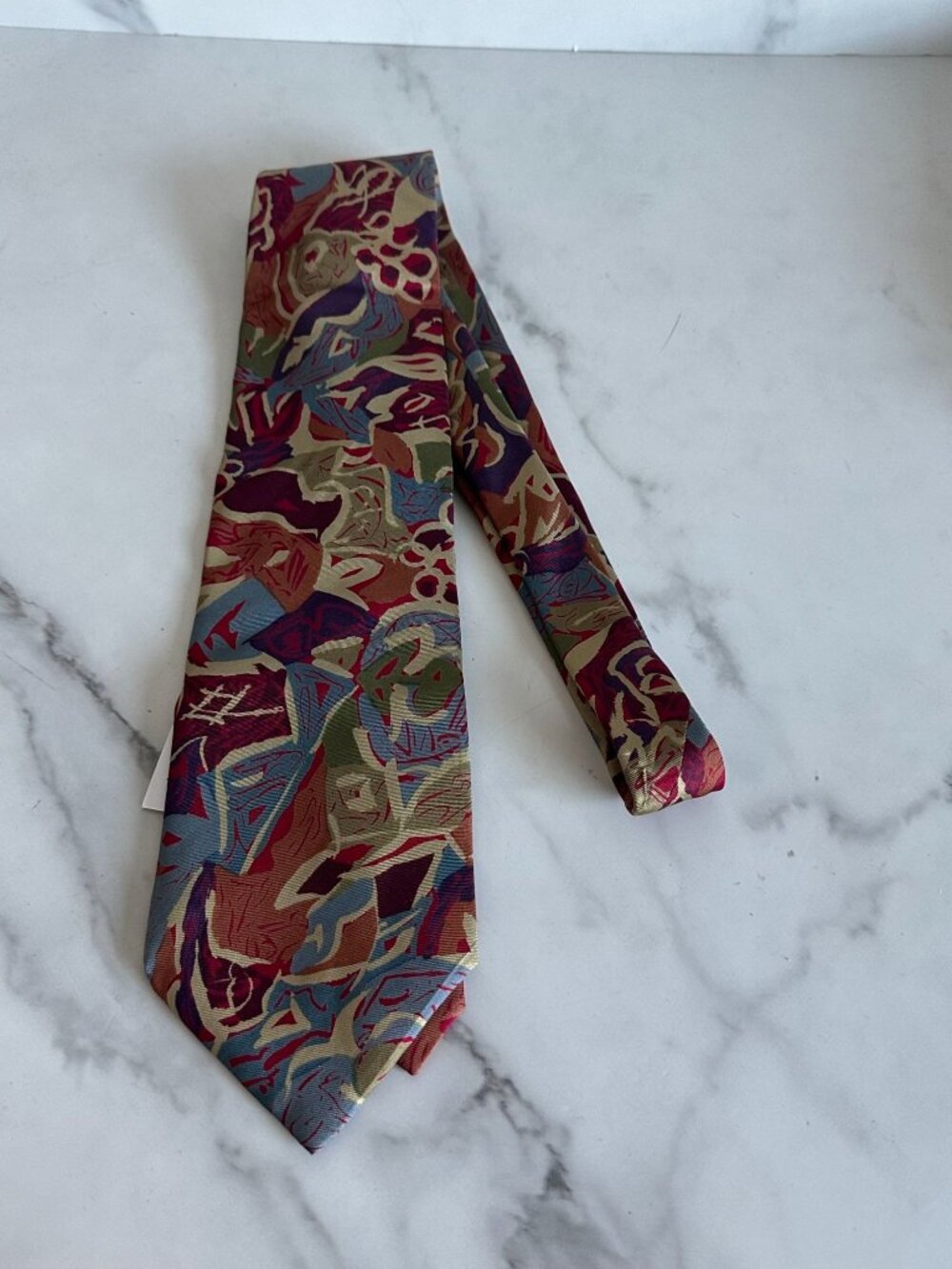 GIANNI VERSACE Vintage Abstract Silk Blend Mens Tie